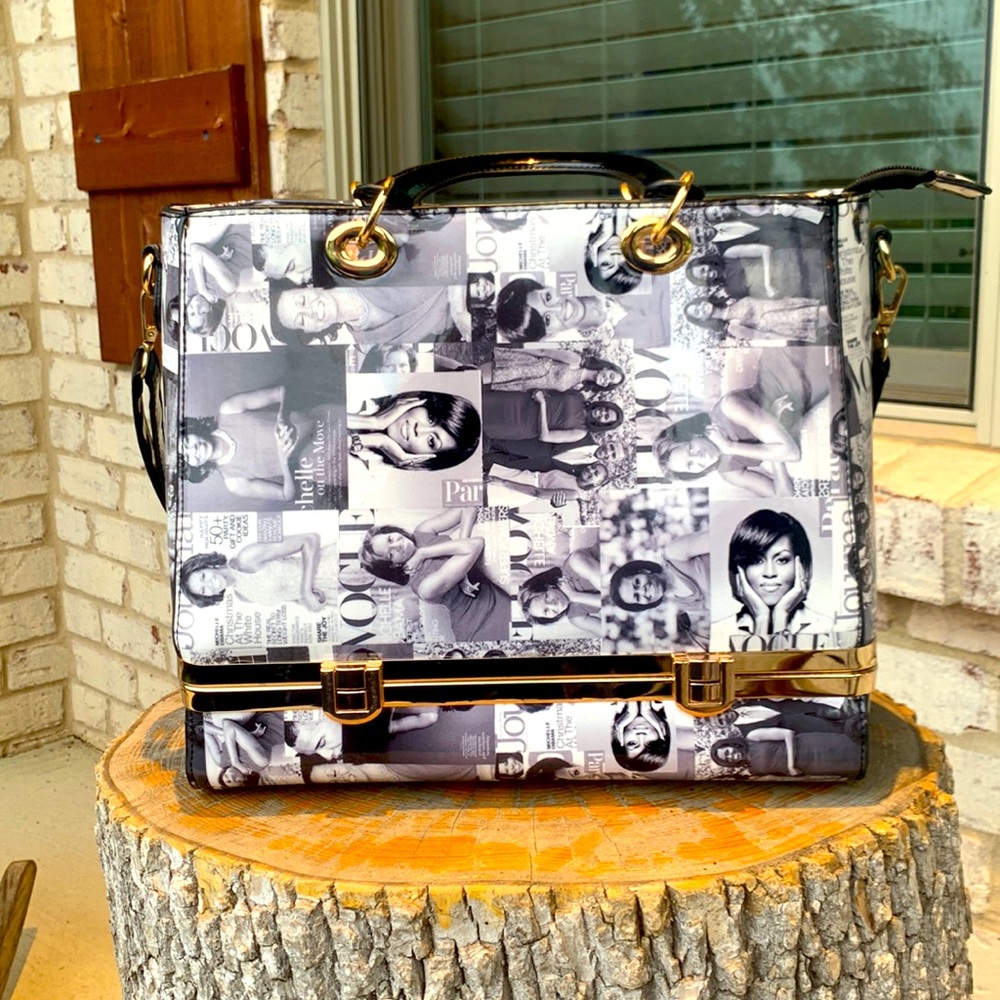 🔥 HOST PICK 🔥 RARE NWOT 🔥 Michelle Obama Fashion Magazine large glossy purse